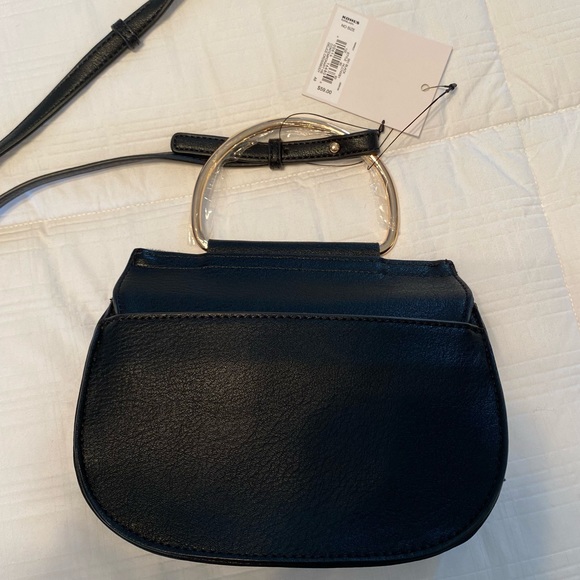 LC Lauren Conrad Velvet/Faux Leather Crossbody Bag NWT - Picture 8 of 9